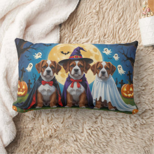 Bouviers Des Flandres Dogs Pumpkin Halloween Funny Lumbar Cushion
