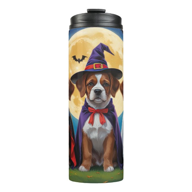 Bouviers Des Flandres Dogs Pumpkin Halloween Funny Thermal Tumbler (Front)
