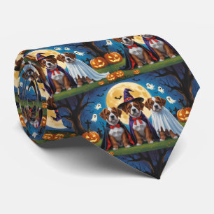 Bouviers Des Flandres Dogs Pumpkin Halloween Funny Tie
