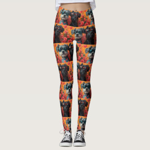 Bouviers des Flandres Heart Roses Valentine's Day Leggings