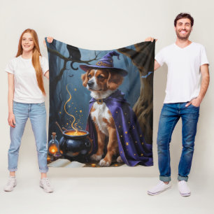 Bouviers des Flandres Whimsical Halloween Painting Fleece Blanket