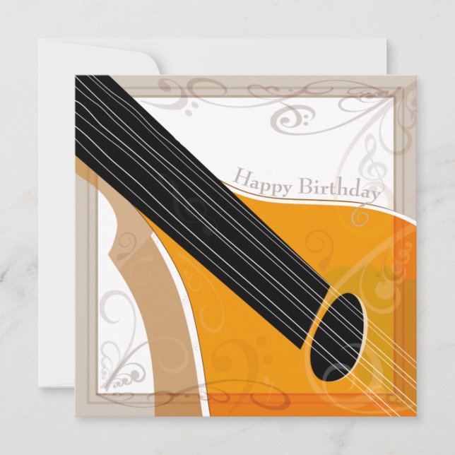 Bouzouki - Happy Birthday - Flat Greeting Card (Front)