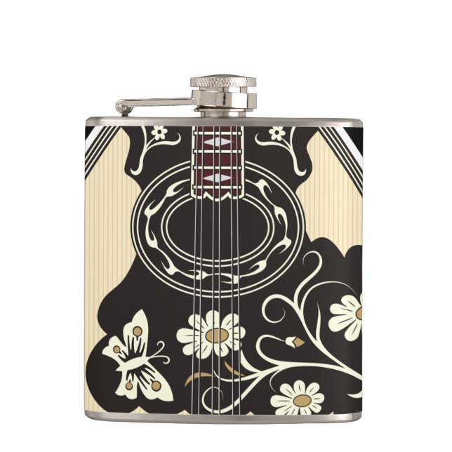 Bouzouki Hip Flask (Front)
