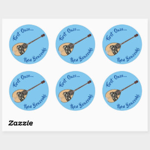 Bouzouki Ouzo Classic Round Sticker