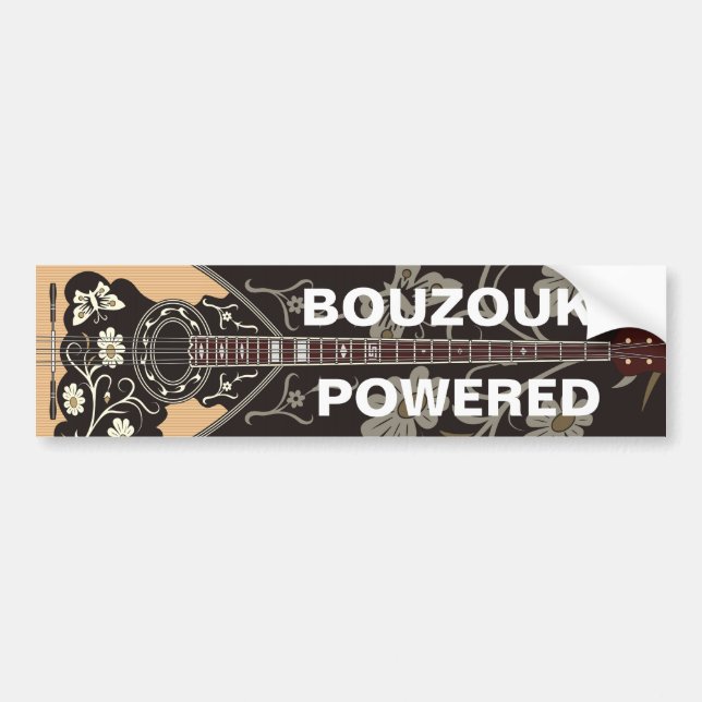 Bouzouki Powered Bumper Sticker (Front)