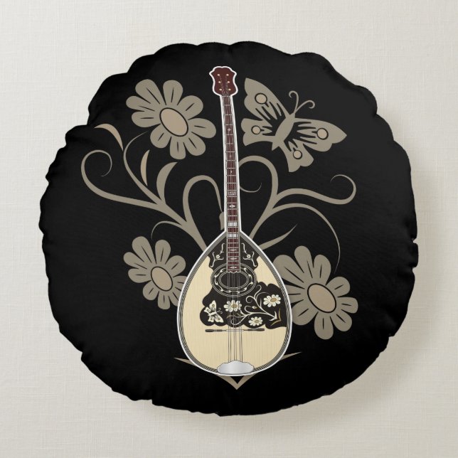 Bouzouki Round Cushion (Front)