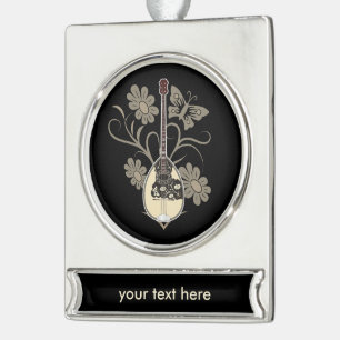 Bouzouki Silver Plated Banner Ornament