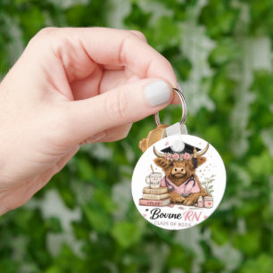 Bovine RN Class of 2026 Highland Cow Nursing Gradu Key Ring