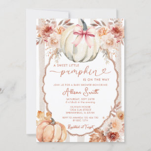 Bow A Little Pumpkin Boho Baby Shower Invitation