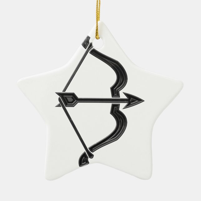 Bow and Arrow Ceramic Tree Decoration (Front)