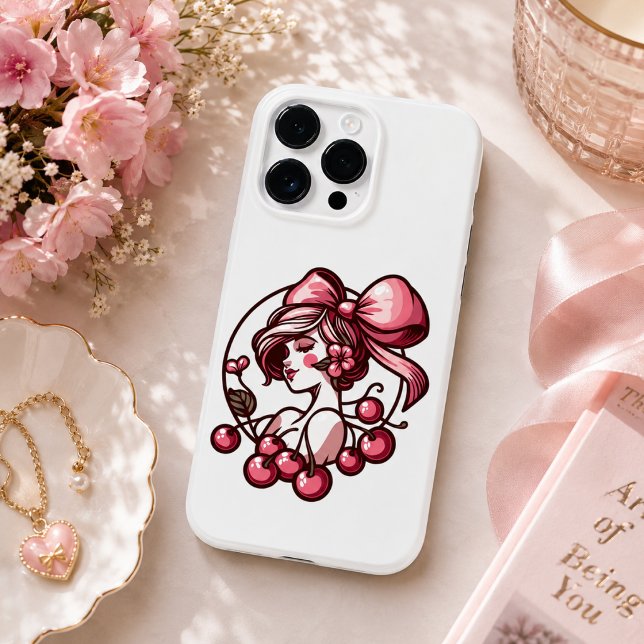 bow and cherry pattern  Case-Mate iPhone case (bow and cherry pattern Case-Mate iPhone case)