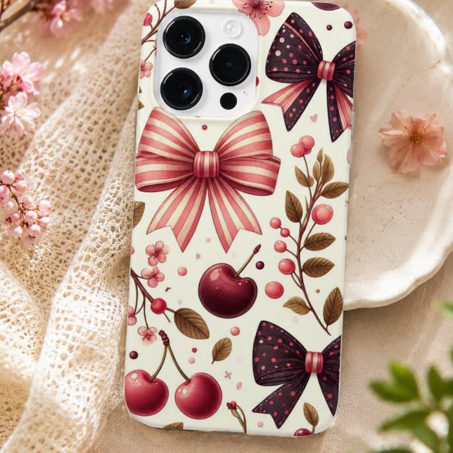 bow and cherry pattern  Case-Mate iPhone case (bow and cherry pattern Case-Mate iPhone case)
