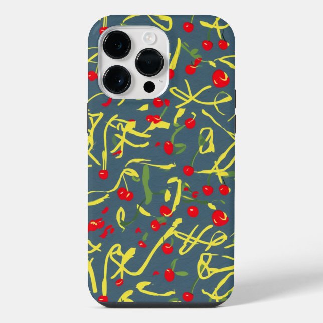 bow and cherry pattern  iPhone case (Back)