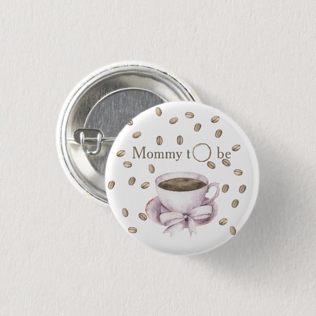 Bow and Coffee brewing - mummy to be 3 Cm Round Badge (Front & Back)