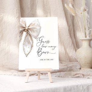 Bow and Pearl Baby Shower Bow Books for Baby Poster