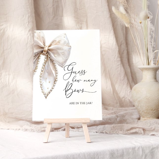 Bow and Pearl Baby Shower Bow Books for Baby Poster (Creator Uploaded)