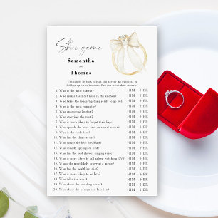 Bow and Ring Bridal shower Shoe game