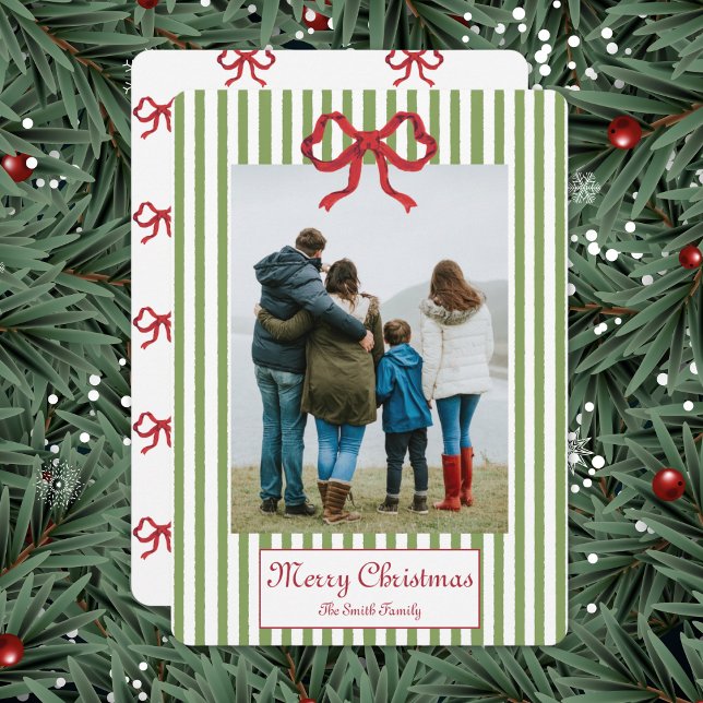 Bow And Stripes Christmas Card (Creator Uploaded)