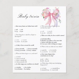 Bow baby shower - Baby Trivia Game