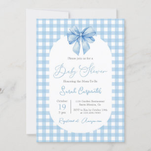 Bow Baby Shower Boy invitation with bow