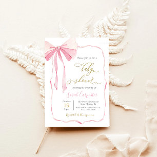 Bow Baby Shower Girl Invitation