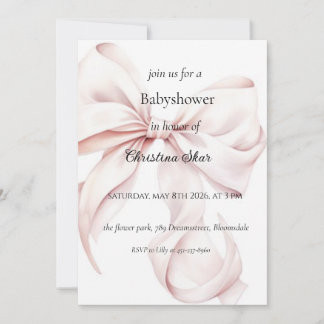 Bow Baby shower invitation