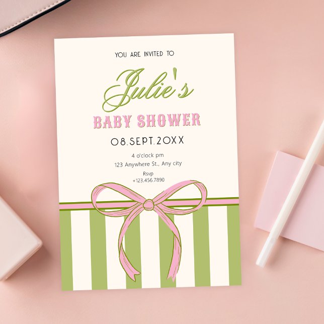 Bow baby shower invitation (Creator Uploaded)