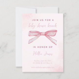 bow baby shower invitation
