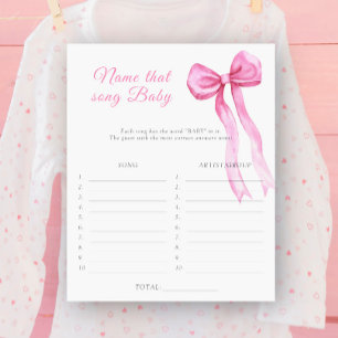 Bow baby shower Name that song baby game