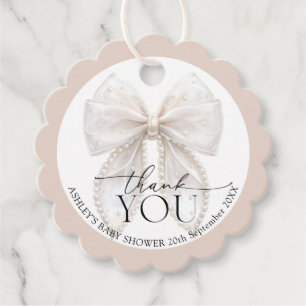 Bow Baby Shower Thank You  Favour Tags