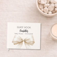 Bow beige cream gender neutral Baby Shower