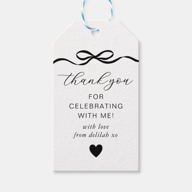 Bow Birthday Gift Tags (Front)