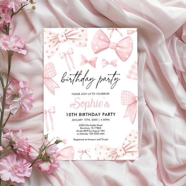 Bow Birthday Invitation (Creator Uploaded)