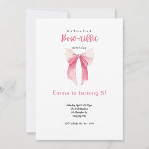 Bow Birthday Invitation Little Girl Birthday Party