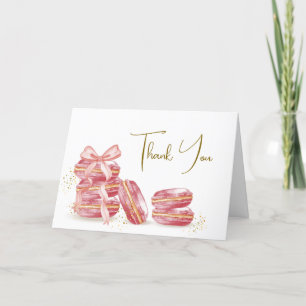 Bow Bonjour Bébé French Macarons Baby Shower  Thank You Card