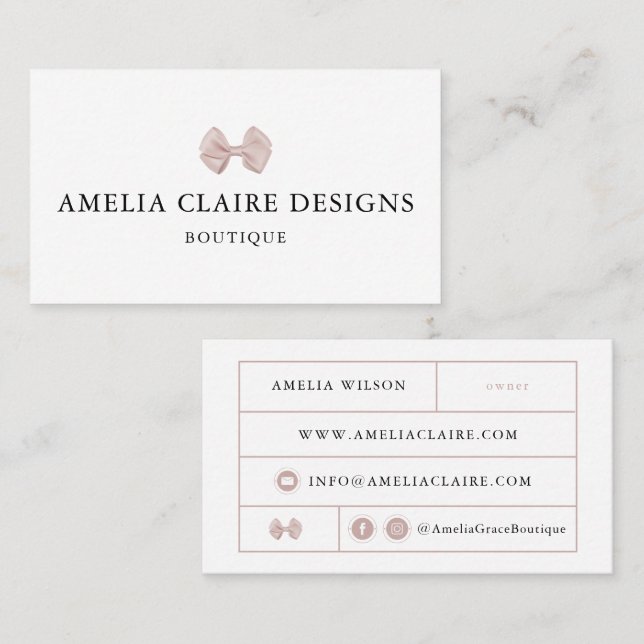 Bow Boutique Business Card (Front/Back)