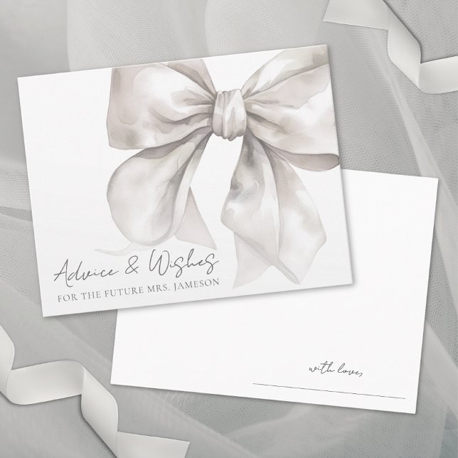 Bow Bridal Shower Advice Wishes Enclosure Card (Bow Bridal Shower Advice Wishes Enclosure Card)