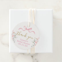 Bow Bridal Shower Favour Tags