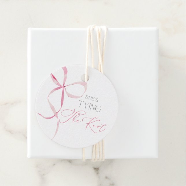 Bow Bridal Shower Favour Tags (In Situ)