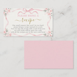 Bow Bridal Shower Recipe Card Request