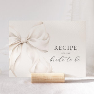 Bow Bridal Shower Recipe Enclosure Card