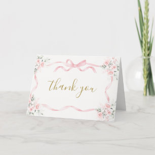 Bow Bridal Shower Thank You Card