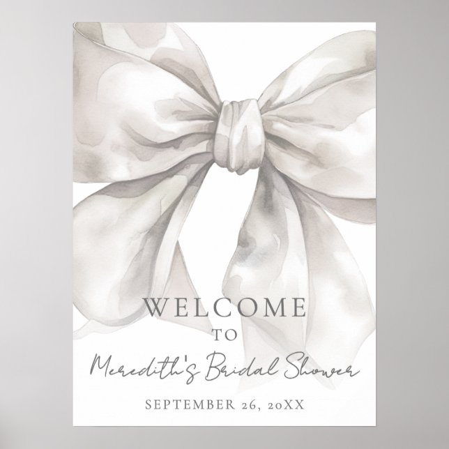 Bow Bridal Shower Welcome Sign (Front)