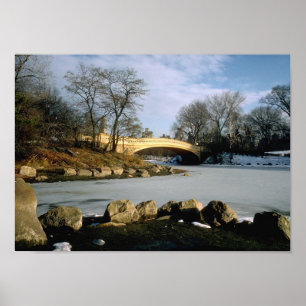 Bow Bridge Central Park Winter NYC Poster