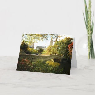Bow Bridge in Autumn, Central Park, New York City Card