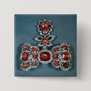 Bow brooch set with brilliant 15 cm square badge