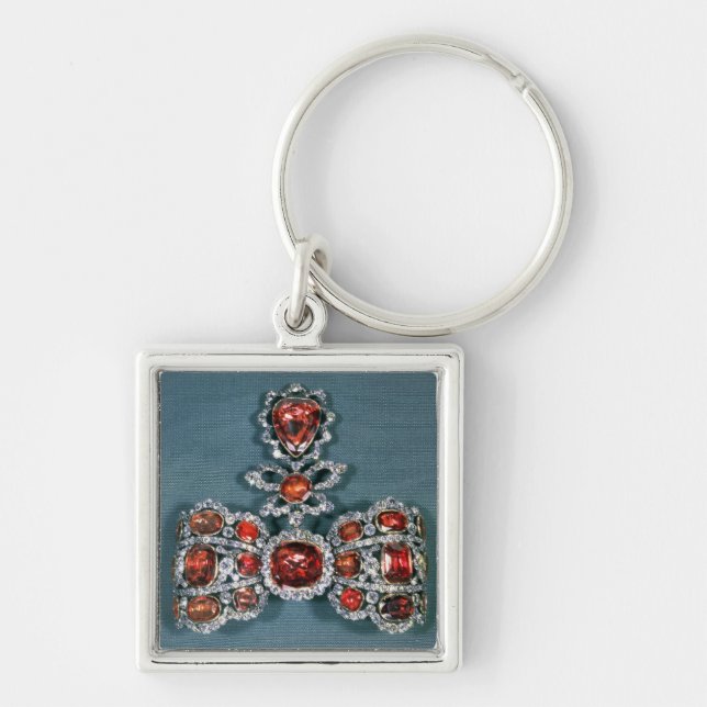 Bow brooch set with brilliant key ring (Front)