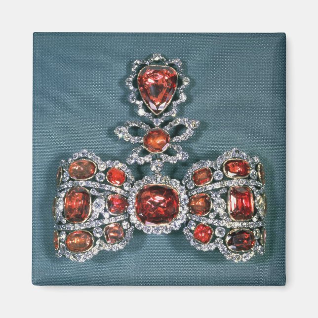 Bow brooch set with brilliant magnet (Front)