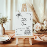 Bow Champagne Tower black white Table Number<br><div class="desc">Whimsical table number featuring a hand-drawn champagne tower and a bow. Personalised with your names,  and date.</div>