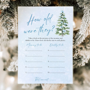 Bow Christmas Baby Shower How Old Were They Game Invitation